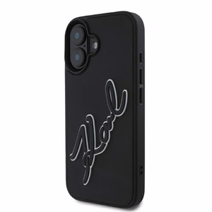Karl Lagerfeld 3D Rubber Signature iPhone 16 Ümbris - must