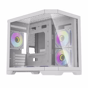 Darflash FT418 arvutikorpus + 6 aRGB ventilaatorid (valge)