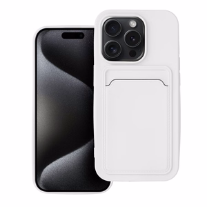 Ümbris jaoks iPhone 15 PRO Card Ümbris valge