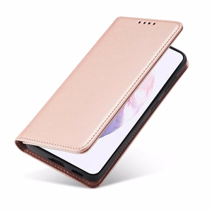 Magnetkaardi ümbris Samsung Galaxy S22 + (S22 Plus) Kott rahakott kaardihoidja roosa