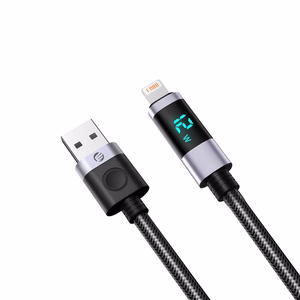 Orico LDA2L USB-A–Lightning, 12 W kaabel LED-ekraaniga, 0,5 m – must ja hõbedane