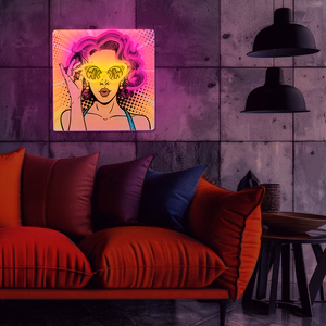 Neon ART LED POWER WOMAN kollane-lilla FLA02 Forever Light