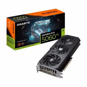 GIGABYTE GeForce RTX 5060 Ti GAMING OC 8G Videokaart - 8GB GDDR7, 128bit, PCI-E 5.0, 2647MHz Core Clock, 3 x DisplayPort, 1 x HDMI, GV-N506TGAMING OC-8GD