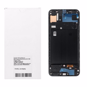 REWA OLED LCD-ekraan raamiga SAMSUNG A50 jaoks, must