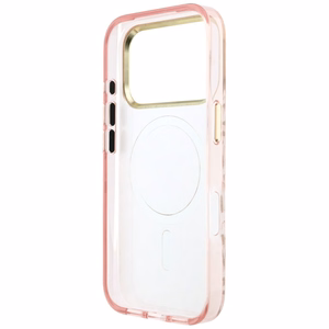 Guess IML Leopard Glitter Triangle Logo MagSafe ümbris mudelile iPhone 17 Pro Max / 18 Pro Max – värv: roosa