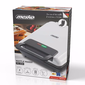 Mesko MS 3091 – Belgia vahvliküpsetaja 2 vahvlile, 1800 W, valge
