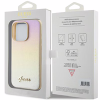 Guess GUHCP15XPSAIRSD iPhone 15 Pro Max 6.7" kuldne/kuldne hardcase Saffiano Iridescent Script