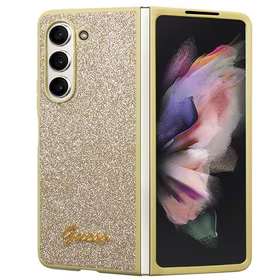 Guess Glitter Script ümbris jaoks Samsung Galaxy Z Fold 5 - kuldne