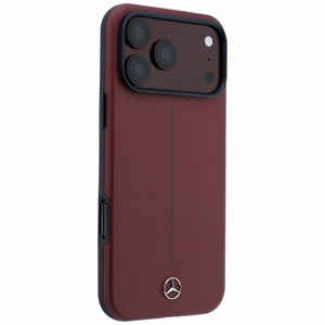 Mercedes Semi Wrap Iconic Line MagSafe nahast ümbris mudelitele iPhone 18 Pro Max / 17 Pro Max, bordoopunane