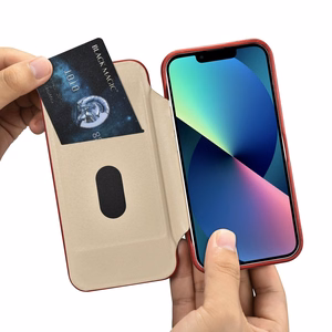 Чехол iCarer CE Oil Wax Premium Leather Folio для iPhone 14 Plus магнитный с откидной крышкой MagSafe красный