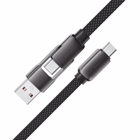 Acefast C13-04 USB-C - USB-A / USB-C kaabel 480Mb/s 3A 1.2m - must