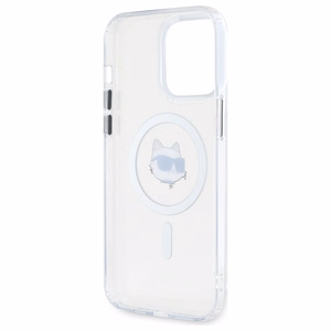 Karl Lagerfeld IML Metal Choupette Head MagSafe Ümbris jaoks iPhone 14 Pro Max - valge