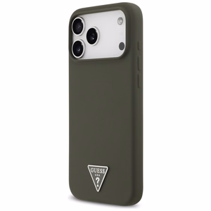 Guess silikoonist Triangle Logo MagSafe ümbris iPhone 17 Pro Max jaoks - roheline