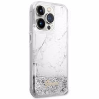 Guess GUHCP14LLCSGSGH iPhone 14 Pro 6.1" valge/valge hardcase Liquid Glitter Marble