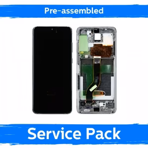 LCD ekraan ühilduv Samsung G986 (G985) S20 Plus raamiga / Cosmic Gray / (Eelkokku pandud Service Pack)