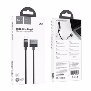 Kaabel USB C - Mag3 Hoco 5A 140W magnetiline 1,8 m U141 must