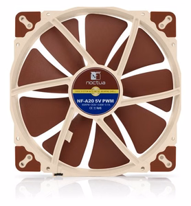 Noctua NF A20 5V PWM Arvutikohvri ventilaator 20 cm beež, punane
