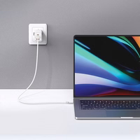 USAMS võrgulaadija 2xUSB-C+1xUSB 65W (only head) GaN PD3.0 +QC3.0 Fast Charging gradient lilla Sandru Series CC180TC03 (US-CC180)