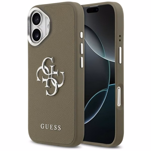 Guess Grained Big 4G Classic Logo iPhone 17 Ümbris - Brown