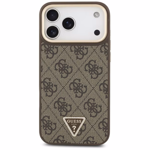 GUESS ümbris jaoks IPHONE 17 Pro Max compatible with MagSafe GUHMP17XP4GTDGMW (4G PU W/ Triangle Logo) kuldne brown