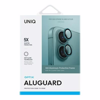 Uniq Optix Aluminum Camera Lens Protector with Applicator jaoks iPhone 16 / iPhone 16 Plus - Roheline