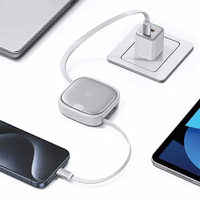 USAMS sissetõmmatav kaabel 3w1 karbiga MicroUSB/USB-C/Lightning 60W hõbedane SJ650USB02 (US-SJ650)