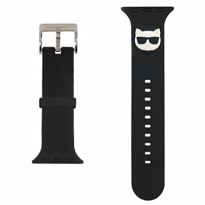 Karl Lagerfeld KLAWLSLCK ремешок для Apple Watch 42/44 / 45мм чёрный/чёрный Silicone Choupette Heads
