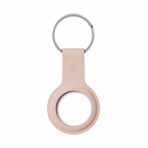 Crong Silicone ümbris seadmele Apple AirTag 1 / 2, võtmerõngaga, liivaroosa