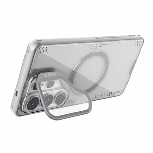 Nillkin Iceblade Prop magnetiline MagSafe ümbris koos kaamerakaane ja toega Samsung Galaxy S26 Ultra jaoks läbipaistev hall