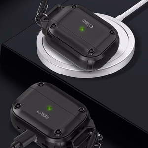 Tech-Protect Rough Hook Ümbris with Carabiner jaoks Apple AirPods Pro 1 / 2 - must