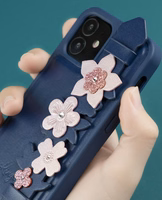 Kingxbar Sweet Series ümbris, mis on kaunistatud originaalsete Swarovski kristallidega iPhone 12 Pro Max roheline