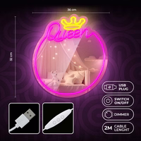 Neon MIRROR LED QUEEN warm valge roosa FMNE04 Forever Light