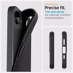 Spigen Liquid Air iPhone 16e Ümbris - Matte must