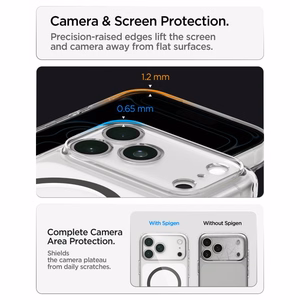 Spigen Ultra Hybrid MagSafe ümbris iPhone 18 Pro / 17 Pro jaoks, läbipaistev grafiithall