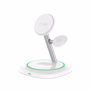 Tech-Protect QI15W-A46 3in1 Magnetic MagSafe Induktiivne Laadija - valge