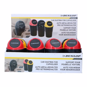 Dunlop auto prügikast, 400 ml, 10x17 cm, kollane ja must
