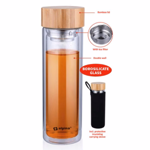 Alpina topeltseinaga klaasist termospudel, 450 ml