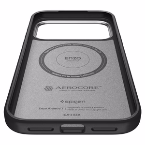 Spigen Enzo Aramid "T" MagSafe Ümbris jaoks iPhone 17 Pro Max - Must and Hõbedane