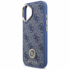 Guess 4G Strass Logo & Big Strap Metal Buttons MagSafe Ümbris jaoks iPhone 17 - Sinine
