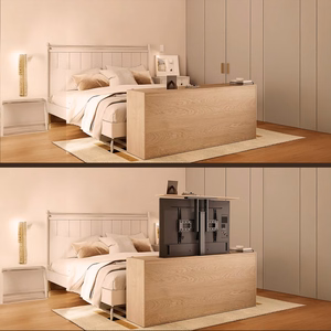 Maclean MC-866T nutikas mootoriga elektriline teleritõstuk, TUYA mobiilirakendus, põrandakinnitus, Alexa, Google Home, 37-80", 60 kg, kapile, VESA (EL pistik)