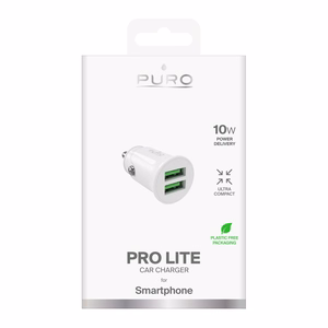 Puro Pro Lite Car Laadija 2x USB-A 10W - valge