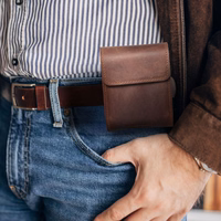 ROYAL Crazy Horse universal horizontal leather belt holster size V jaoks SAMSUNG FLIP 1 / 2 / 3 / 4 / HUAWEI P50 Pocket / MOTOROLA RAZR 5G brown