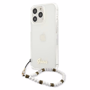 Guess GUHCP13LKPSWH iPhone 13 Pro / 13 6.1" прозрачный жёсткий чехол White Pearl
