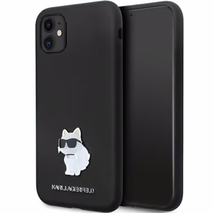 Karl Lagerfeld KLHCN61SMHCNPK ümbris jaoks iPhone 11 / Xr - must Silicone C Metal Pin