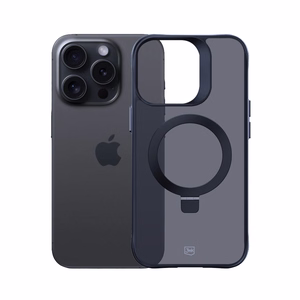 3mk Smoke Ümbris Mag&Stand jaoks Apple iPhone 16 pro max - must