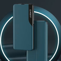 Eco Leather View Case elegantne raamaturiiuli tüüpi ümbris koos stendiga Samsung Galaxy A72 4G jaoks must