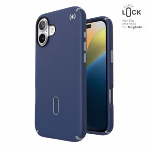 Speck Presidio2 Pro MagSafe'i ja ClickLocki toega ümbris iPhone 16 Plus-le, Coastal Blue/Dust Grey