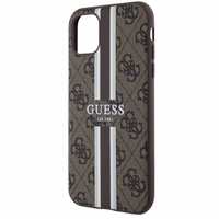 Guess GUHMN61P4RPSW iPhone 11 / Xr brown/brown hardcase 4G Printed Stripes MagSafe