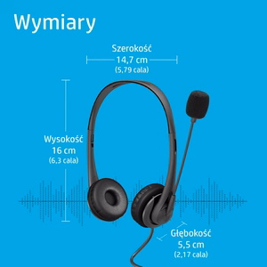 HP Stereo USB peakomplekt G2 juhtmega peapael kontorile/kõnekeskusele must