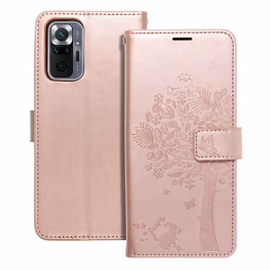 MEZZO Book ümbris jaoks XIAOMI Redmi Note 10 Pro tree rose kuldne